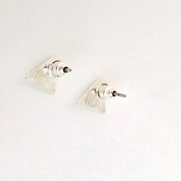 2 for $18 Silver Triangle Stud Earrings - Picture 3 of 5